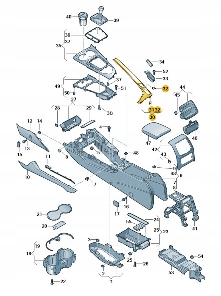 Audi OE 8W1863969P1NK НАКЛЮЧЕННЯ РАМКИ ЦЕНТРАЛЬНОГО ТУНЕЛЬНОГО НАКЛАДКА AUDI A4 A5 B9 ДИЛЕРСЬКИЙ ОРИГІНАЛ