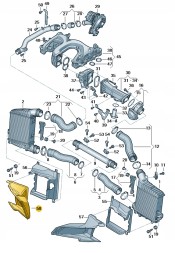 Audi OE 4H0117336B Правий провод повітря інтеркулера audi a8 d4 оригінал асо