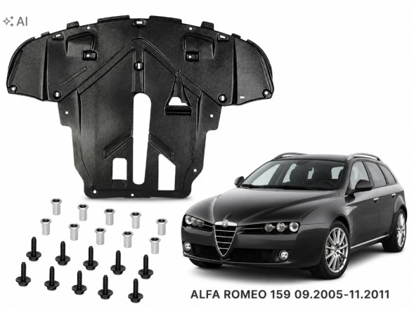 PC 83292433325 ЗАХИСТ ДВИГУНА ПІД ДВИГУН HDPE ALFA ROMEO 159 09.2005-11.2011 + КРІПЛЕННЯ НОВИЙ