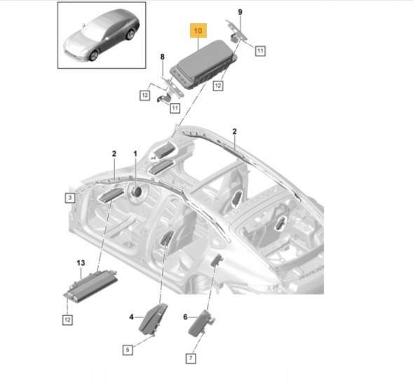 Porsche OE 971880201AAA34 Водійська подушка безпеки Porsche Panamera 971
