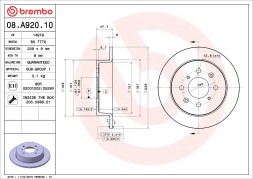 08 A920 10 BREMBO Диск гальмівний
