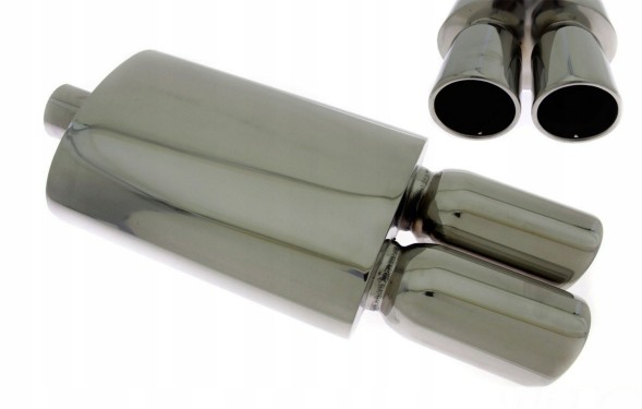 Turboworks TW-TL-017 Глушник end sport 2x90mm в зборі 2.5'' 63mm turboworks