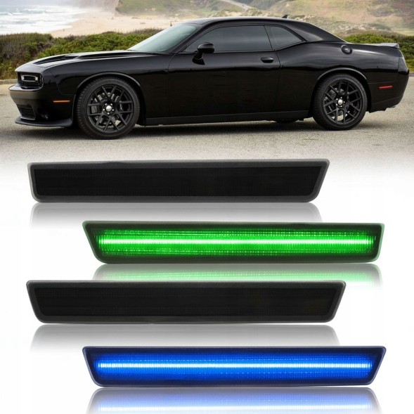 CHINA JGD-CHALL15-FRSMRGB Світлодіодні контурні лампи – фронт і задня частина – rgb + пульт dodge challenger 2015-2023