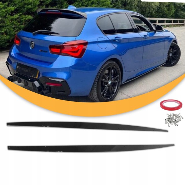 Китай Dokładki boczne BMW F20 F21 Накладки на пороги BMW 1 F20 F21 Чорний Глянець Бічні спідниці Пороги Спойлер