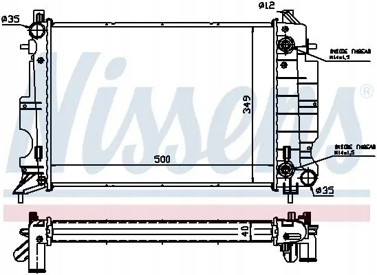 Nissens 64034A Охолоджувач води 64034a nissens saab 9-3 900 та ii