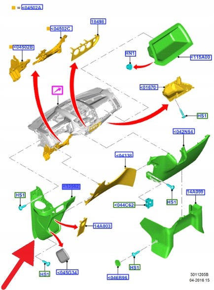 Ford OE ПІДСТАВКА ДЛЯ НАПОЇВ FORD TRANSIT 2014- 1899364 _ BK31-V044L02-AE36NC