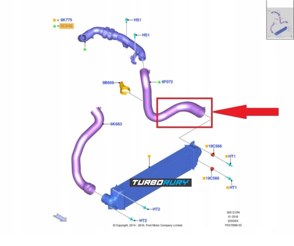 Turborury 2506700008325 Трубка шлангу інтеркулера турбо ford mondeo s-max 2.0 tdci biturbo 2462861