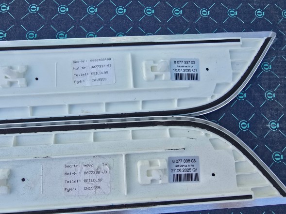 BMW OE LISTWY PROGÓW NAKLADKI BMW 8 G16 M PAKIET PODŚWIETLANE 8077337 8077338 8077340 8077399 QUALI23.09,25 НАКЛАДКИ НА ПОРОГИ BMW 8 G16 M-PAKET З ПІДСВІТКОЮ
