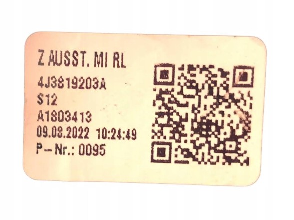 Audi OE AUDI E-TRON GT ЗАДНІЙ ПОВІТРЯНИЙ РЕЖИМ 4J3819203A