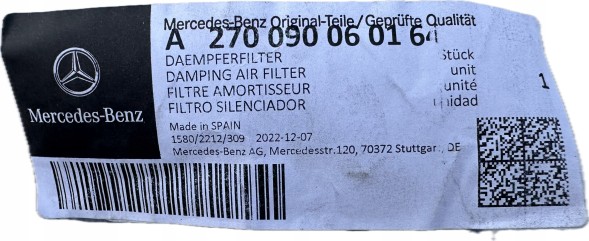 Mercedes-Benz OE OBUDOWA FILTR WLOT DOLOT POWIETRZA A2700900601 2700940004 2700900382 1.6 CGI 2.0 TURBO КОРПУС ПОВІТРЯНОГО ФІЛЬТРА MERCEDES CLA W117 A W176 B W246 2700900601 БЕНЗИН