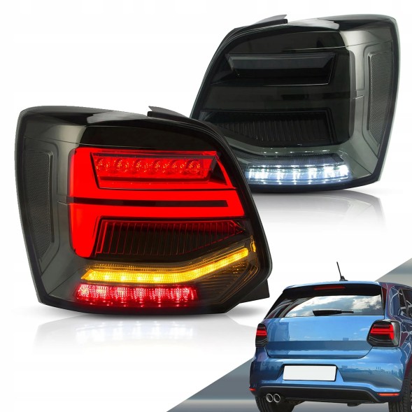 CHINA 6RD945095 Задні ліхтарі комплект vland full led neon tuning smoke для vw polo v 5 6r 2009-2017