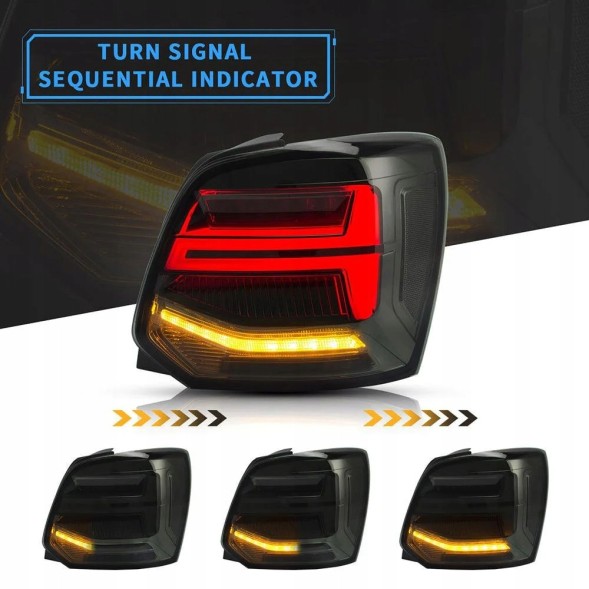 CHINA 6RD945095 Задні ліхтарі комплект vland full led neon tuning smoke для vw polo v 5 6r 2009-2017
