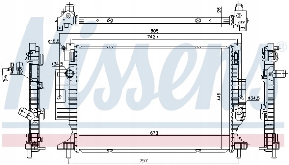 Nissens 606215 Радіатор, система охолодження двигуна nissens 606215