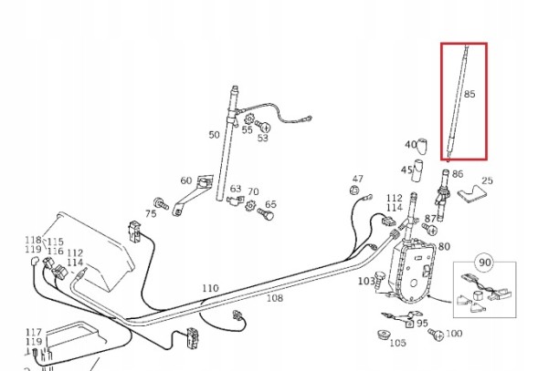 Mercedes A2028270401 Mercedes w202 телескопічна антена oe