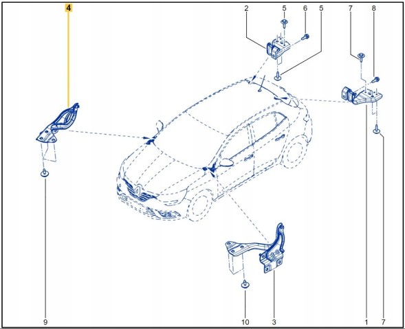 Renault OE RENAULT MEGANE IV ШАРНІР КАПОТА OE 654002919R