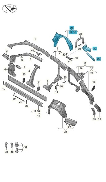 Audi OE НОВЕ ОРИГІНАЛЬНЕ AUDI 4K0809410 НАКЛАДКА НА КРИЛО
