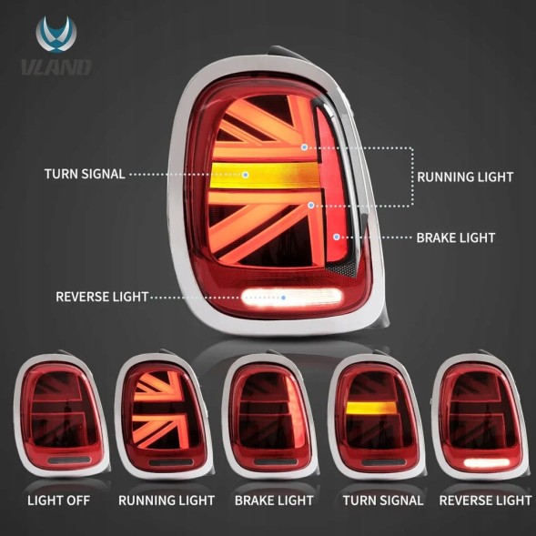 VLAND 51B1916E mhm Задні ліхтарі Vland Full Led Neon Tuning Mini Cooper f55 f56 f57 2014-17