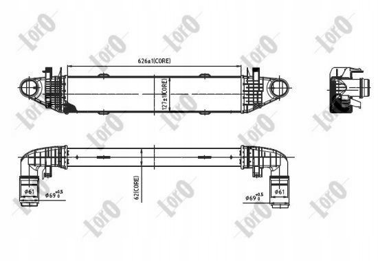 Abakus 054-018-0008 Інтеркулер depo (охолоджувач повітря) db w204 07- c250cgi