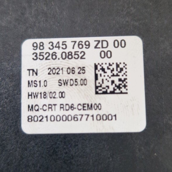 Groupe PSA PSA OE 98345769ZD АУДІО МОДУЛЬ ПАНЕЛІ РАДІО CITROEN BERLINGO PEUGEOT PARTNER RIFTER 98345769ZD