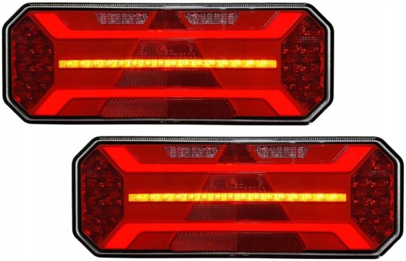 Китай AT-222 2x Світлодіодна комбінована фара LED неонова трикутна динамічний поворотник 35x13см 12-24В