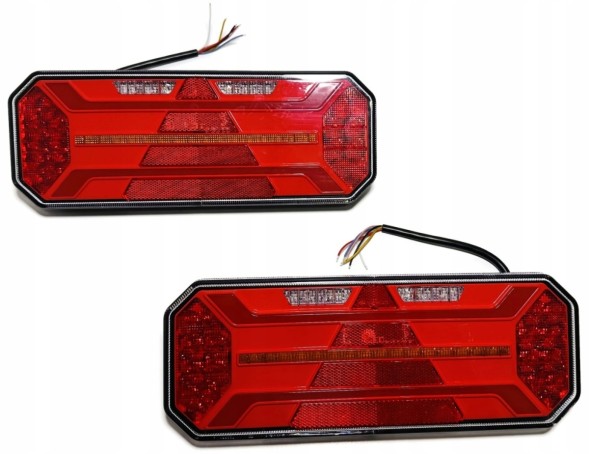 Китай AT-222 2x Світлодіодна комбінована фара LED неонова трикутна динамічний поворотник 35x13см 12-24В