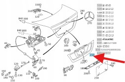 Mercedes-Benz OE Накладка (планка) кришки багажника задньої MERCEDES E-Class W211 OEM/OE A2118100173 9999