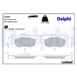 LP587 DELPHI Комплект гальмівних колодок з 4 шт дисків