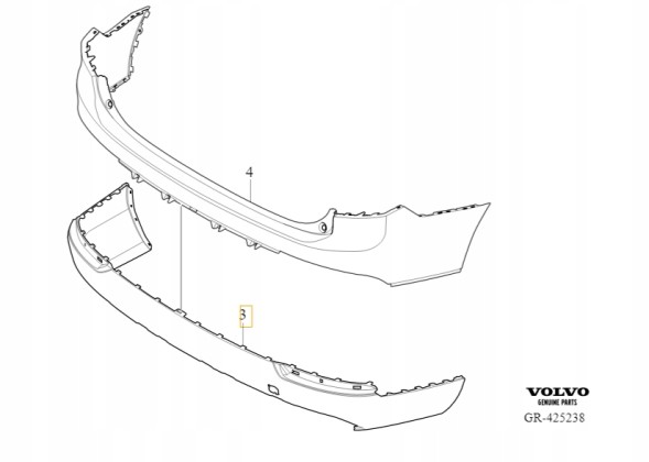 Volvo OE 40012494 VOLVO XC90 II спойлер присадки під задній бампер 40003390