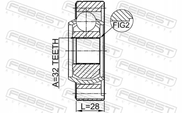 Febest 1911-E46SHA Шарнір приводного вала 1911-е46ша febest bmw 3 5