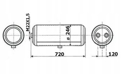 Wabco 25P0353Z Повітряний бак 30 л ср.246мм/дов.720мм підходить для: iveco