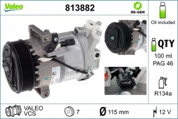 Valeo 813882 Компресор кондиціонера renault captur i, clio iv 0.9/0.9lpg/1.2