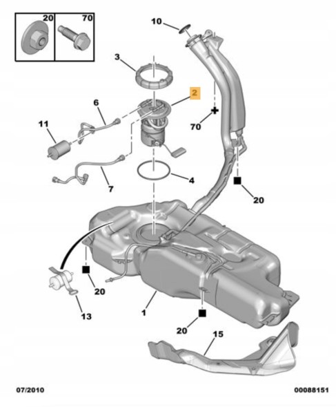 Citroen OE Паливний насос CITROEN C4 PEUGEOT 307 308 ОРИГІНАЛ 1525LE