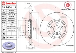 Brembo 09.D904.13 Brembo 09.D904.13 гальмівний диск