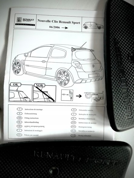 Китай RSPX851304 Спойлер елеронів Renault Sport для Clio 3 RS