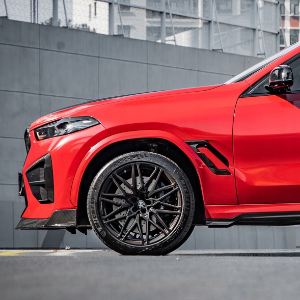 Китай T-450 Карбонові Декоративні Накладки на Крила BMW X6M LCI F96 в Стилі SOOQOOO (Сухий Карбон)