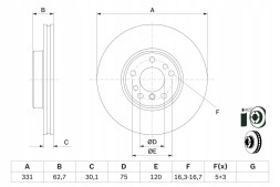 Bosch 0 986 478 974 Диск хам передній 332х30 v - bosch 0 986 478 974