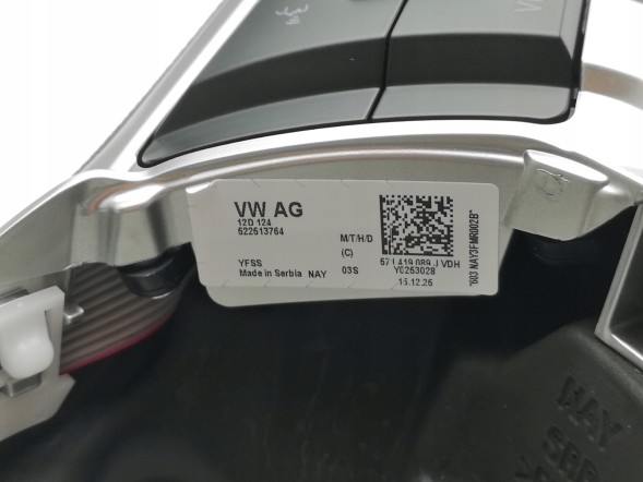 Volkswagen OE 571419089J, DWP542860OE Багатофункціональне шкіряне кермо з пелюстками VW T-Roc Tayron 571419089J Нове