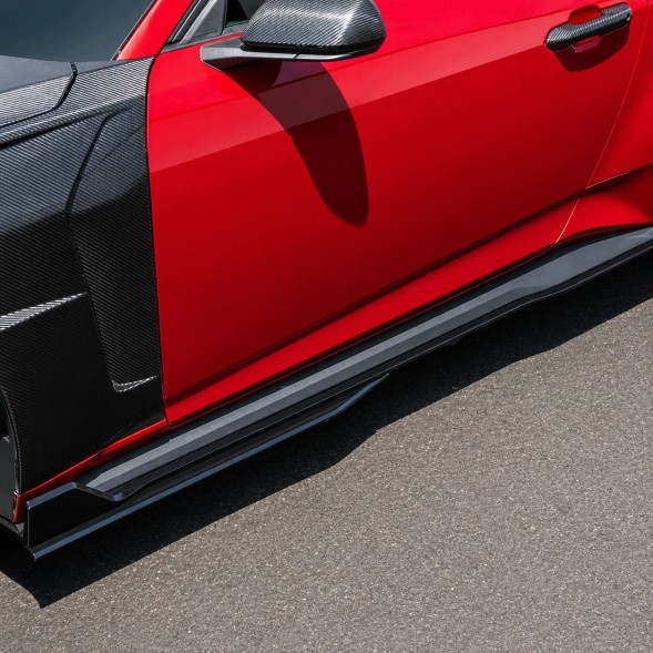 JGD ATTACK JGD-MU24-SSMB Накладки на пороги – Стиль GT500 – Чорний матовий FORD MUSTANG 2024-2026