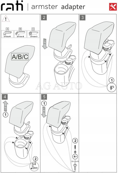 Rati V05245A Підлокітник Armster 3, Hyundai i20, 2009-2014, тканина