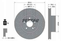 Textar 92099305 Гальмівний диск db п. W220 2,8-5,0 98-05