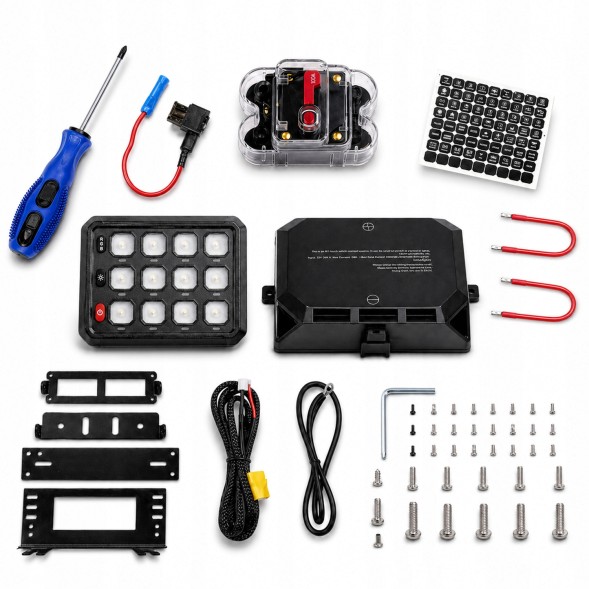 Китай 6973222324718 Панель керування для автомобілів з реле, 12V, 12 кнопок RGB