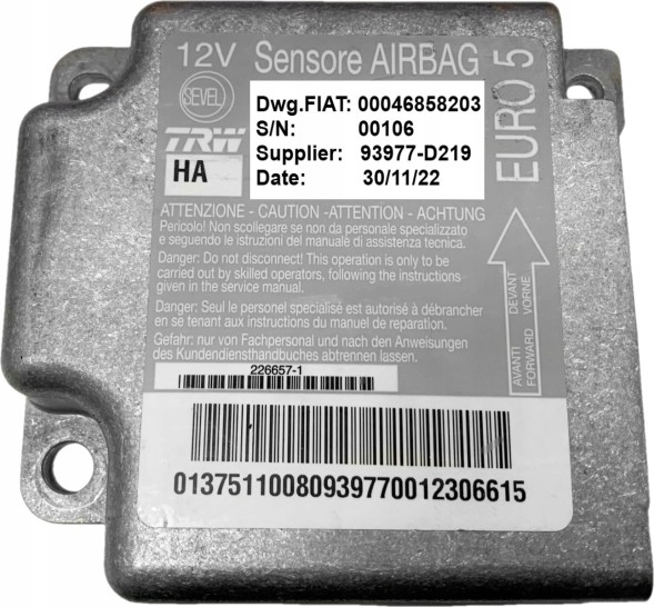 TRW СЕНСОР AIRBAG 00046858203 93977-D219 ЧИСТИЙ