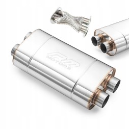 RM Motors EX006 Універсальний еліптичний глушник X-PIPE + Глушник еліптичний універсальний X-PIPE 63/400