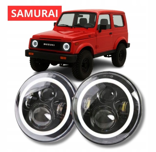 CHINA 9058461060546 Suzuki samurai світлодіодні лампи 7'' ринги лампи angel eyes денні drl затвердження
