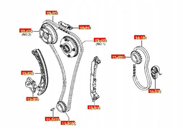Mazda OE OE MAZDA SETMAX+ PE02-12-201 Комплект ланцюгового ГРМ OE Mazda 2.0