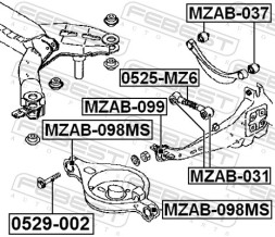 MZAB 037 FEBEST САЙЛЕНТБЛОК ЗАДНЬОГО ВАЖЕЛЯ