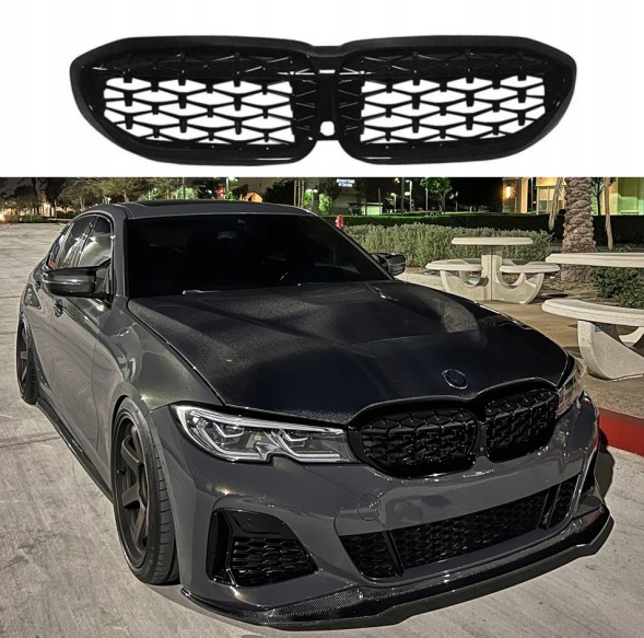 BM G20-01003 grill nerki diamond black czarne bmw g20 g21 НИРКИ ГРИЛЬ РЕШІТКА BMW G20 G21 2018-2022 pre lci diamond чорний глянець