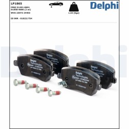 LP1865 DELPHI Комплект гальмівних колодок з 4 шт дисків
