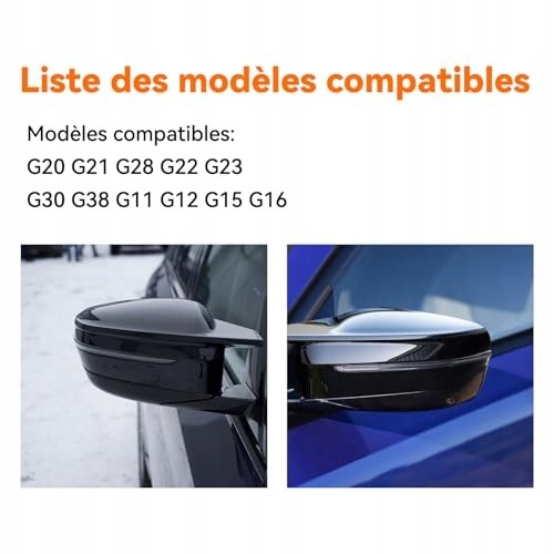 AD BRAKE B0FGCZKZJ4 НАКЛАДКА НА ДЗЕРКАЛО ЗАДНЬОГО ВИДУ BMW G20 G21 G30 G11 ЧОРНА ABS 1 ПАРА для дому