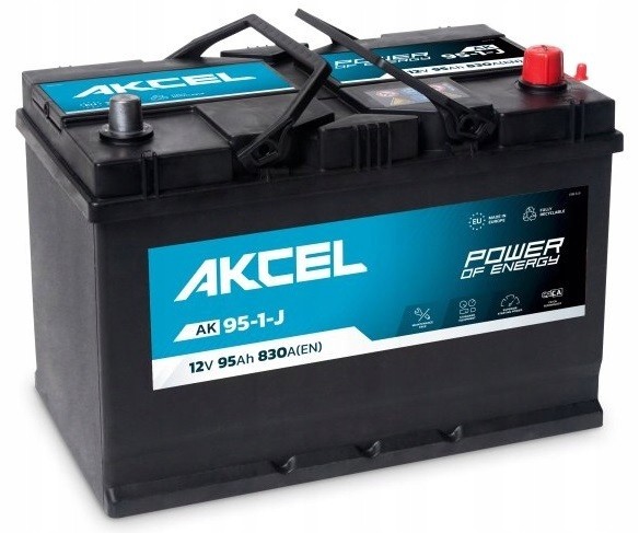 CHINA AK-95-1-j Акумуляторна батарея автомобільна akcel 12v 95ah, 95 ah, 830a, p+, ак-95-1-j